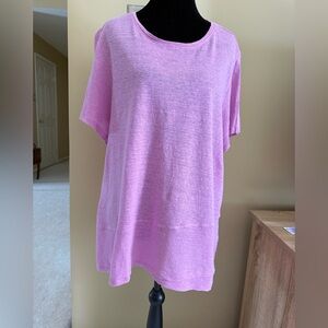 J. Jill Light Lilac Short Sleeve Linen Tunic